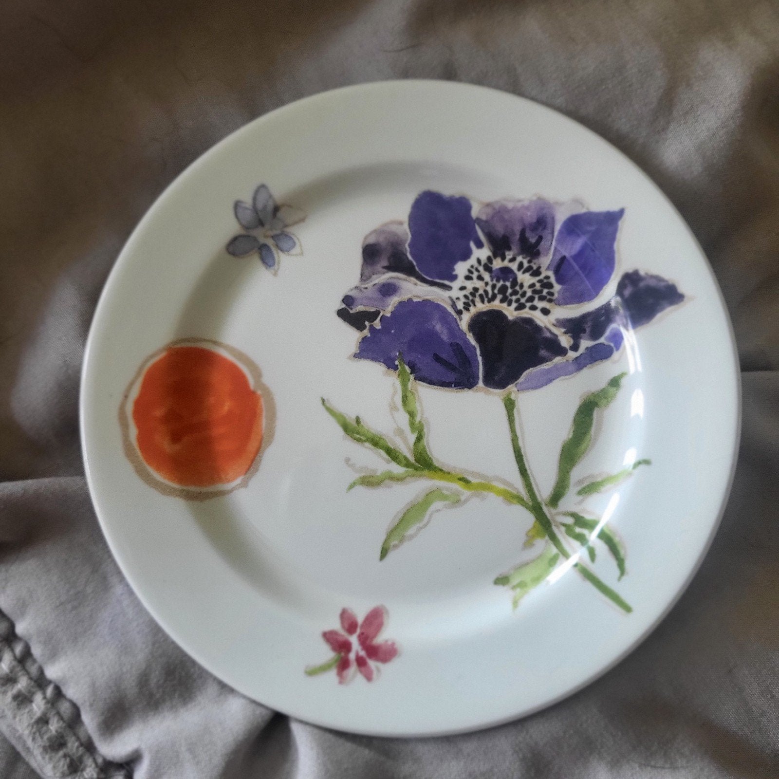 Gien France: Jacinthe Isabelle De Borchgrave met bloemmotief, Ophalen, Zo goed als nieuw, Bord(en), Overige stijlen
