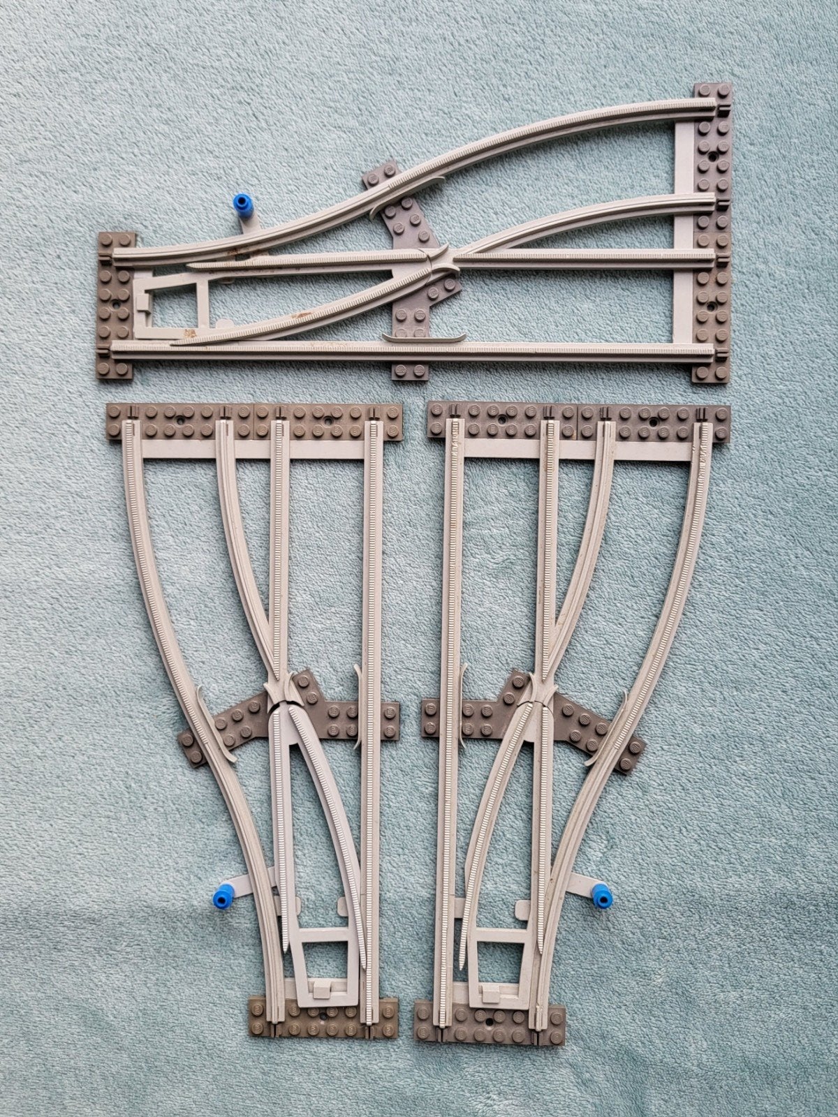 Lego 4,5 Volt grijze rails 3x wissels (hand bediend), Kinderen en Baby's, Speelgoed | Duplo en Lego, Ophalen of Verzenden, Gebruikt