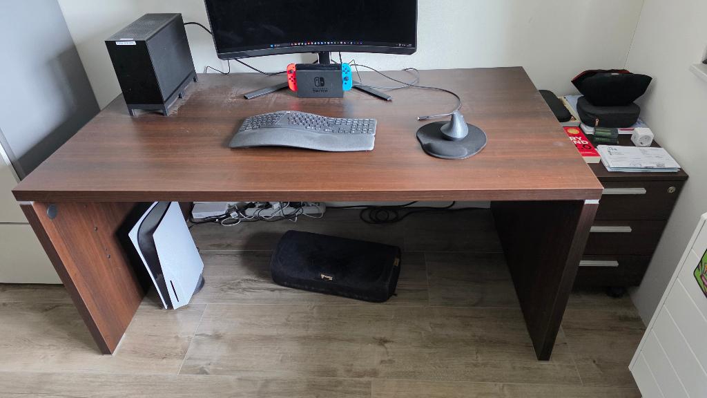 Directie Bureau Bruin, Huis en Inrichting, Bureaus, Ophalen, 90 cm, 160 cm, Gebruikt