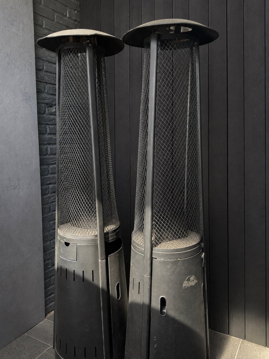 Twee gebruikte heaters voor in de tuin, Tuin en Terras, Terrasverwarmers, Ophalen, Gebruikt, Gas, Vloer