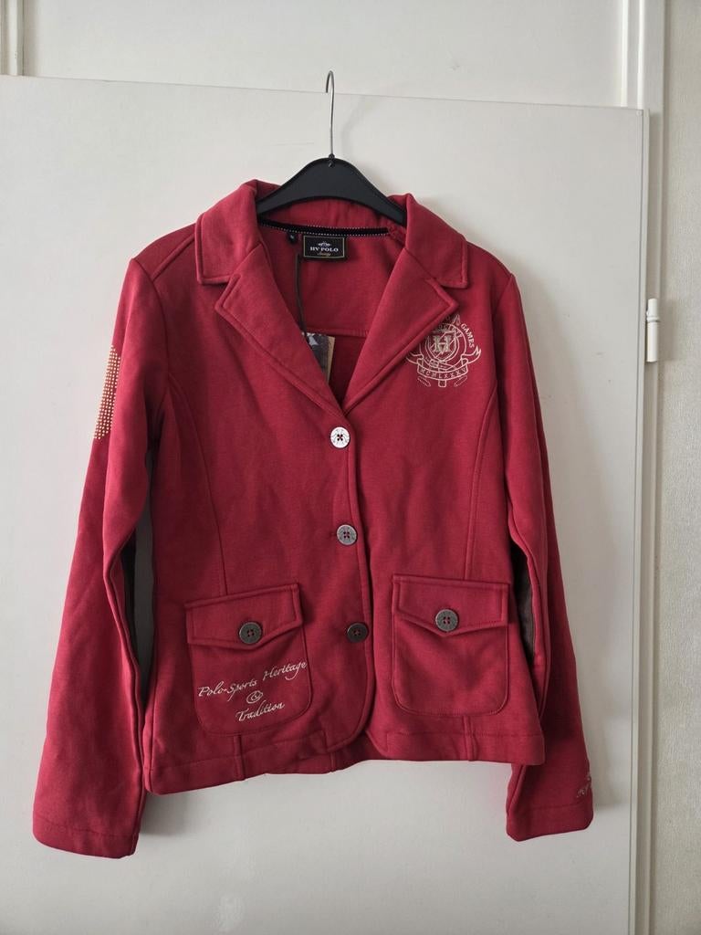 Rode paardrij jas/blazer met borduursels en elleboogstukken, Maat 38/40 (M), Nieuw, Ophalen of Verzenden, HV Polo