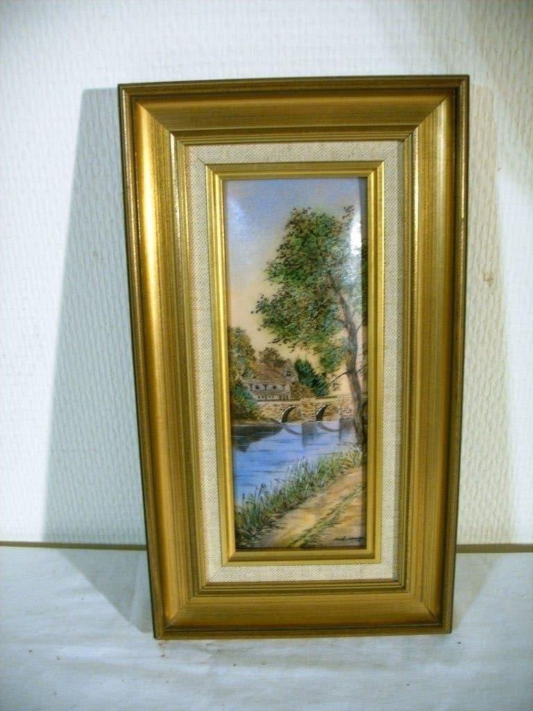 Emaux de Limoges Le petit pont., Ophalen of Verzenden