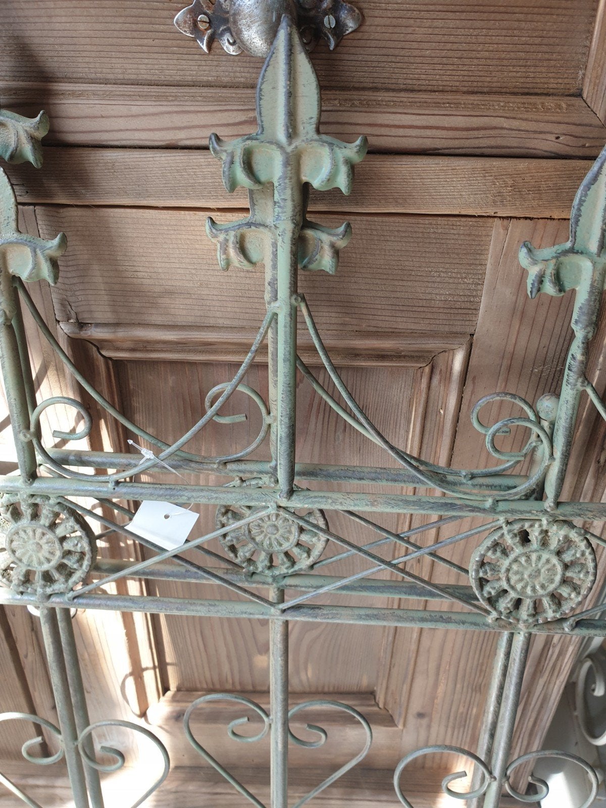 Decoratief ijzeren perkhekje, grijs groen, Ophalen of Verzenden, Nieuw, IJzer, Sierhekwerk