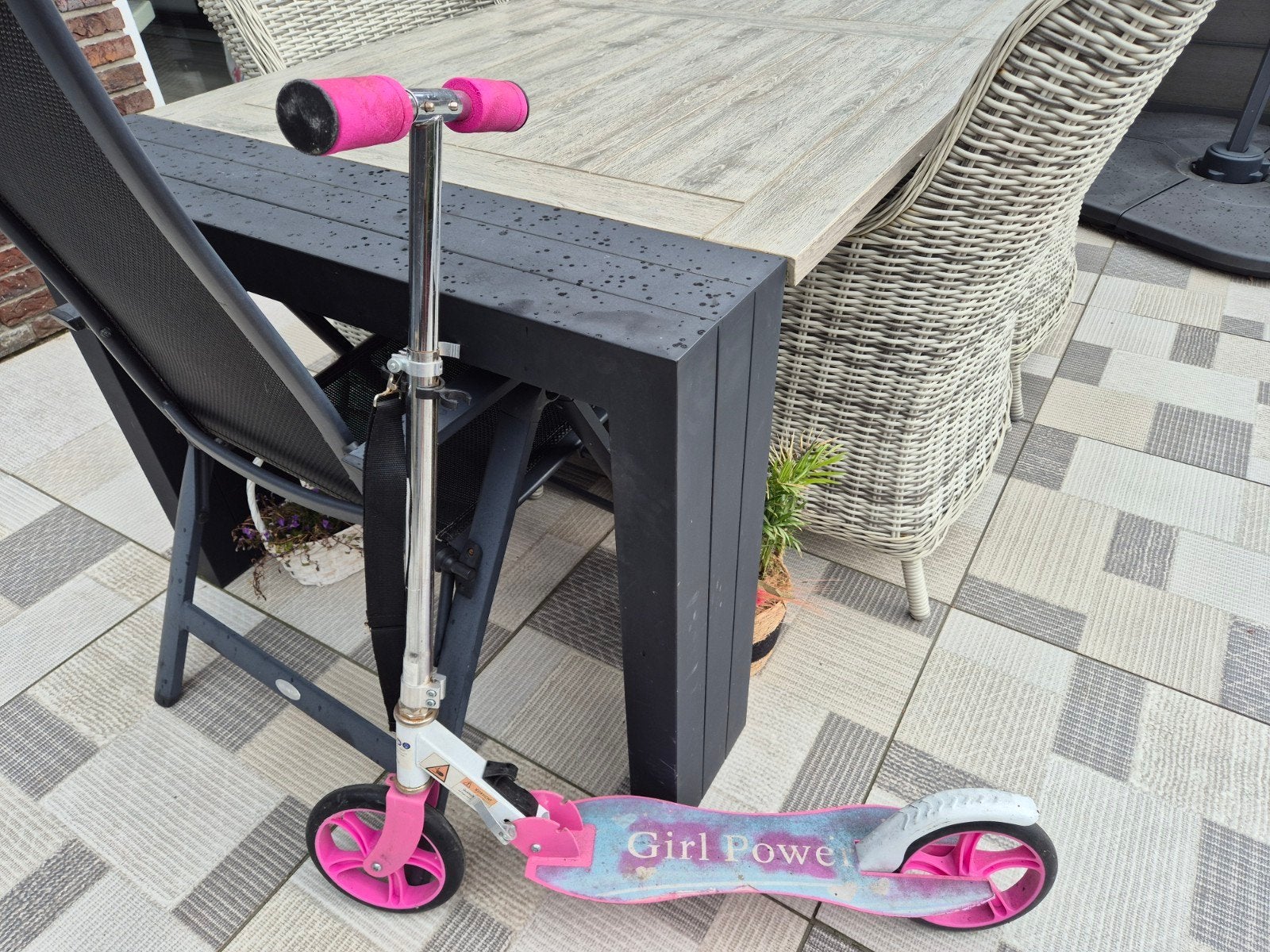 Roze kinderstep 'Girl Power', Fietsen en Brommers, Steps, Ophalen, Gebruikt, Gewone step, Onbekend