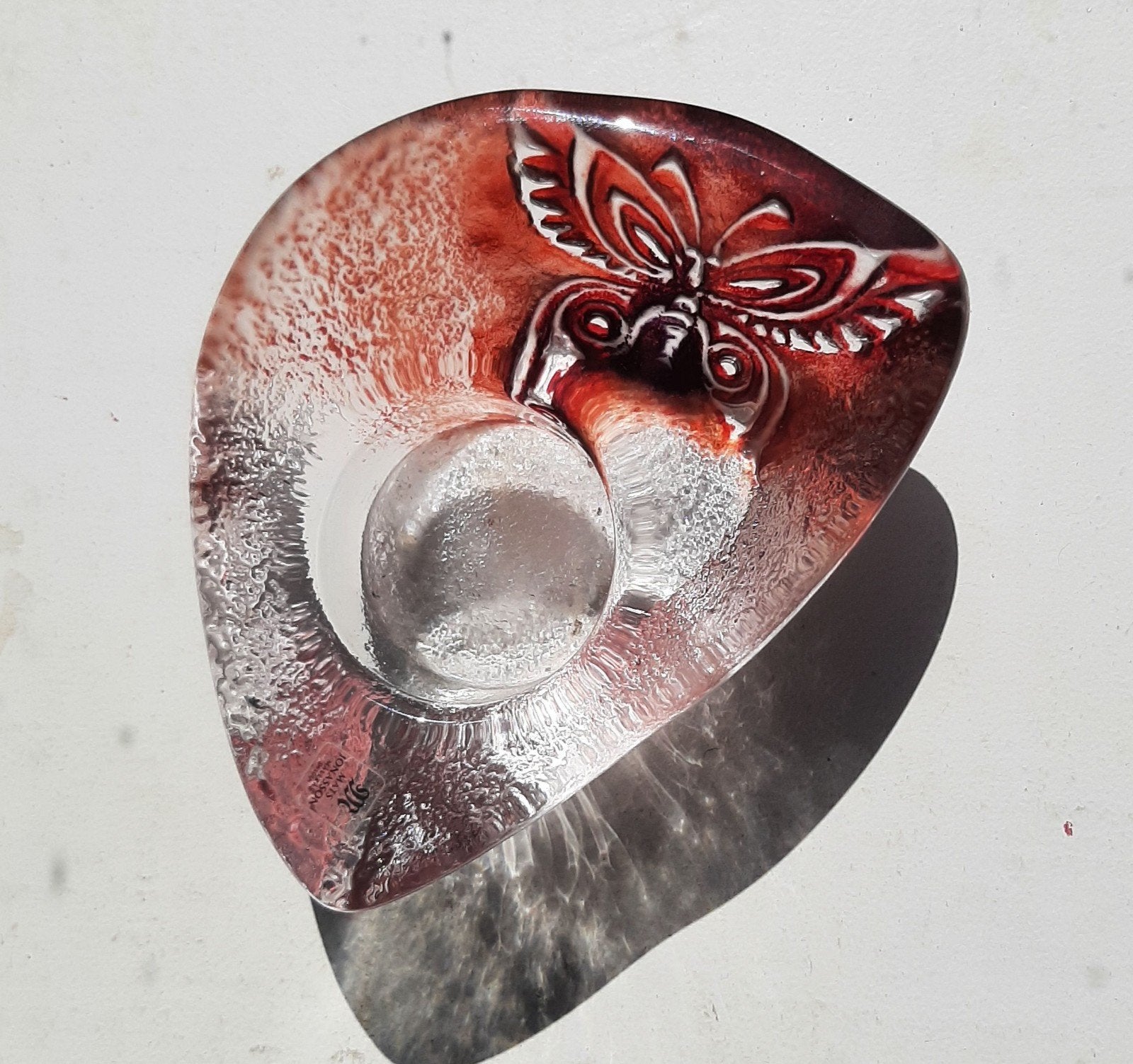 Mats Jonasson "Papillon" Waxinelichthouder - Glas, Ophalen of Verzenden, Zo goed als nieuw, Glas, Waxinelichthouder