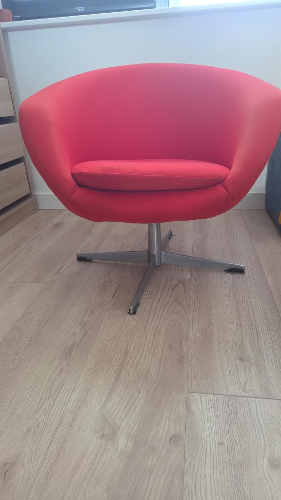 Vintage stoel jaren 60, Ophalen of Verzenden, Gebruikt, Rood, Eén