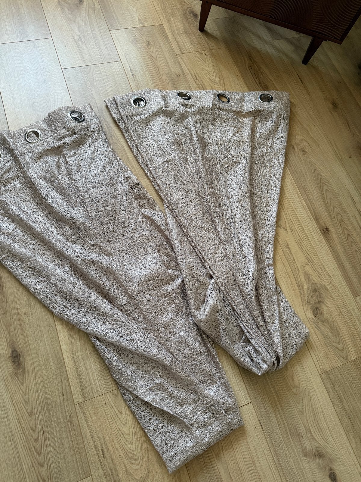Gordijnen Hornbach 230x140 cm met ringen, Met ringen, Gebruikt, Overige merken, Beige