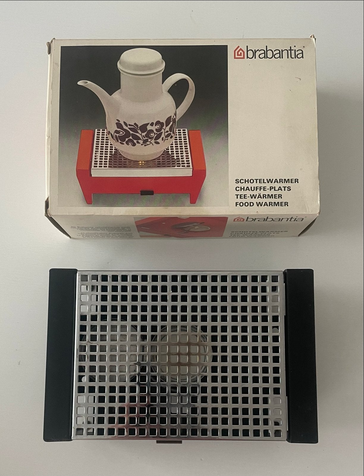 Vintage Brabantia schotelwarmer rechaud 1 pits zwart, Ophalen of Verzenden, Zwart, Metaal, Brabantia