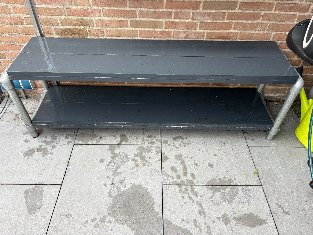 Bijzettafel van dikke steigerbuis rond 48mm, Ophalen, Gebruikt, 250 mm of meer, Overige typen