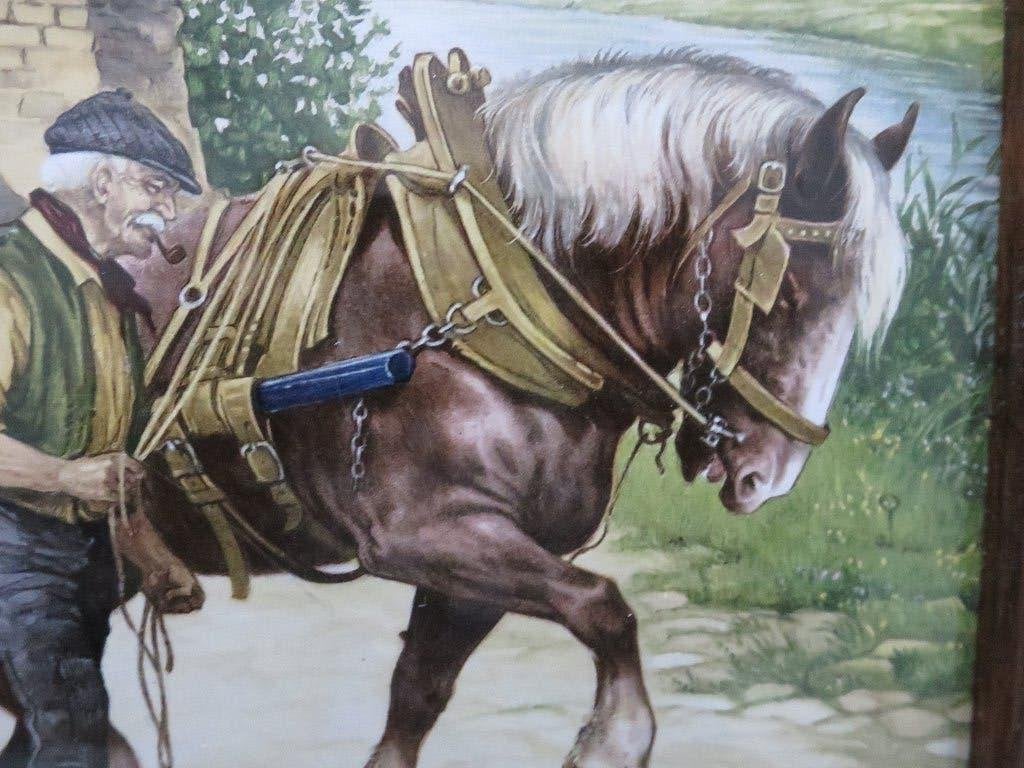 4 mooie gesigneerde tegels van een molenaar 35/35 cm ingelij, Antiek en Kunst, Ophalen of Verzenden