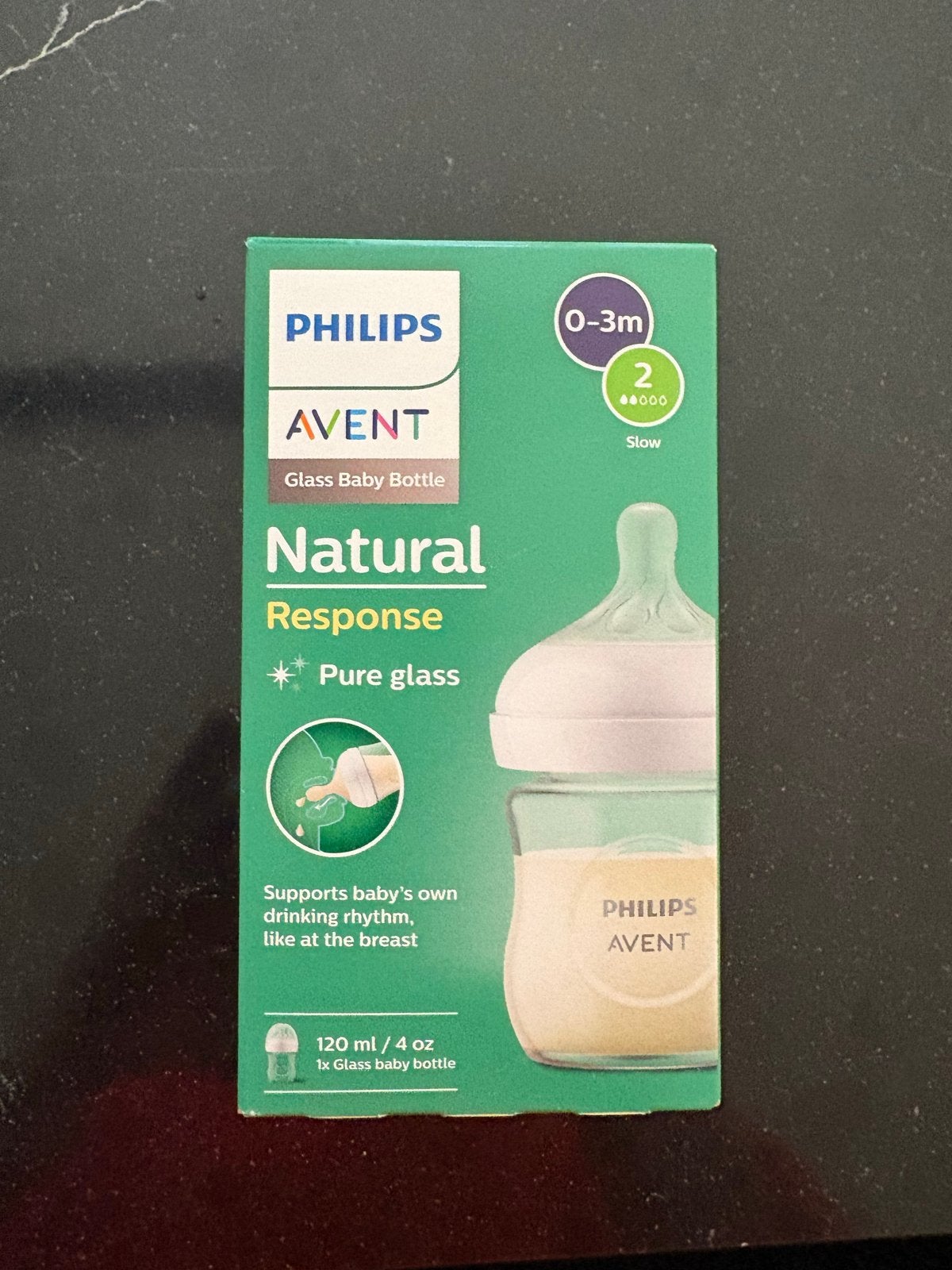 Philips Avent glazen fles 120ml 0-3 maanden, Kinderen en Baby's, Babyvoeding en Toebehoren, Nieuw, Babyfles, BPA-vrij, Philips Avent