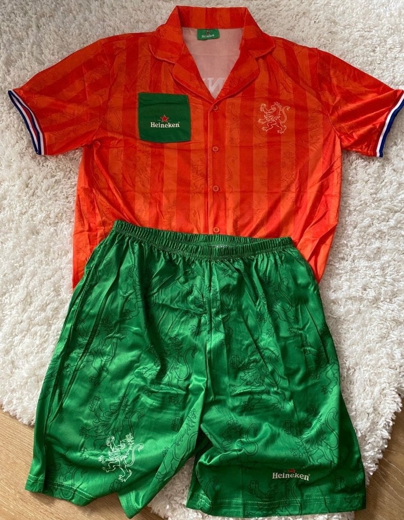 Nieuw Heineken Pilsjama Maat S/M oranje pyjama, Verzenden, Zo goed als nieuw, Overige typen, Heineken