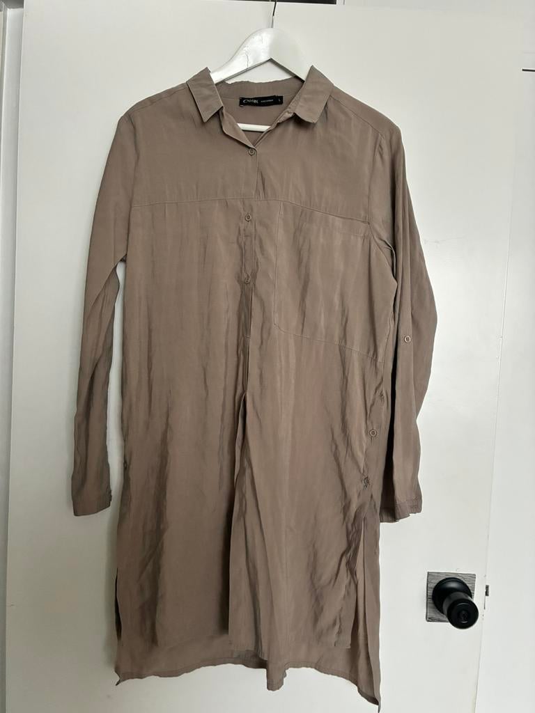 Corel Lange Blouse maat L met zij splitten, Ophalen of Verzenden, Zo goed als nieuw, Maat 38/40 (M), Bruin