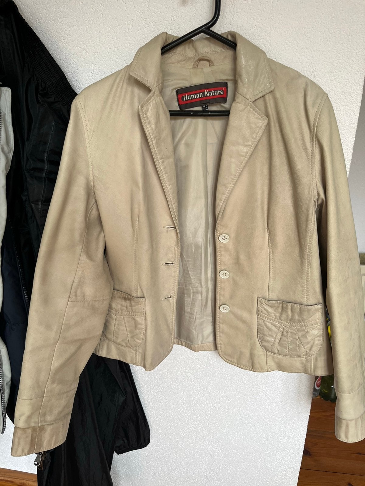 Human Nature leren jasje colbert 40 leer leder, Maat 38/40 (M), Beige, Ophalen of Verzenden, Human Nature