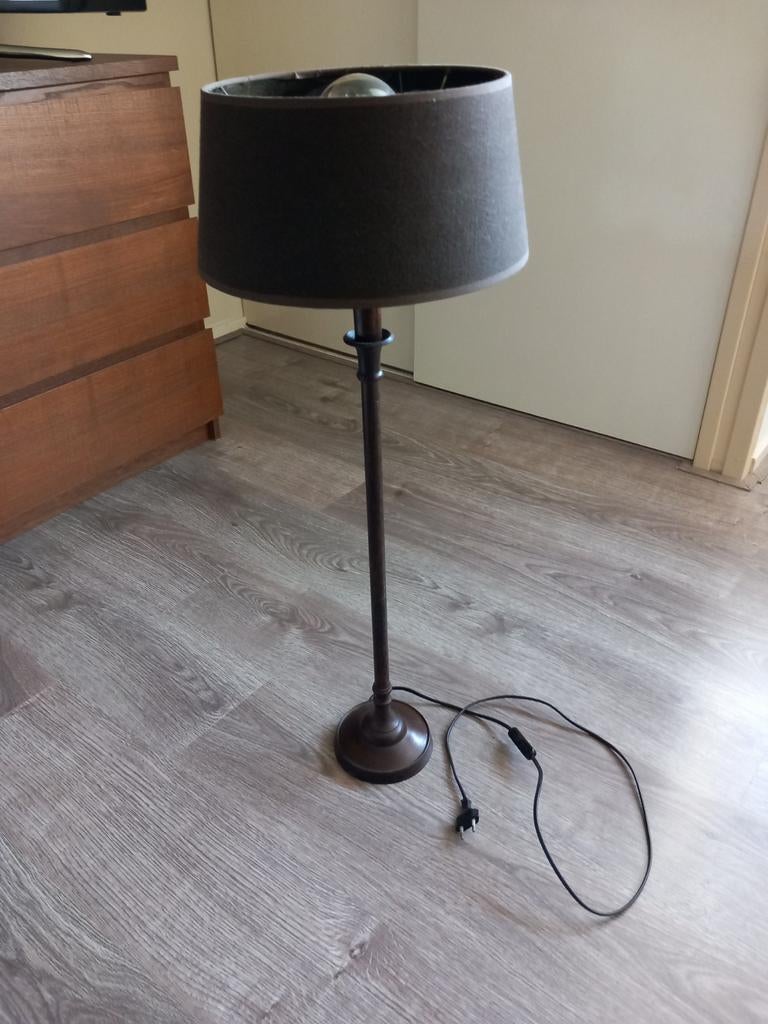Prachtige lamp met bruine kap, Ophalen of Verzenden, Zo goed als nieuw, Minder dan 100 cm