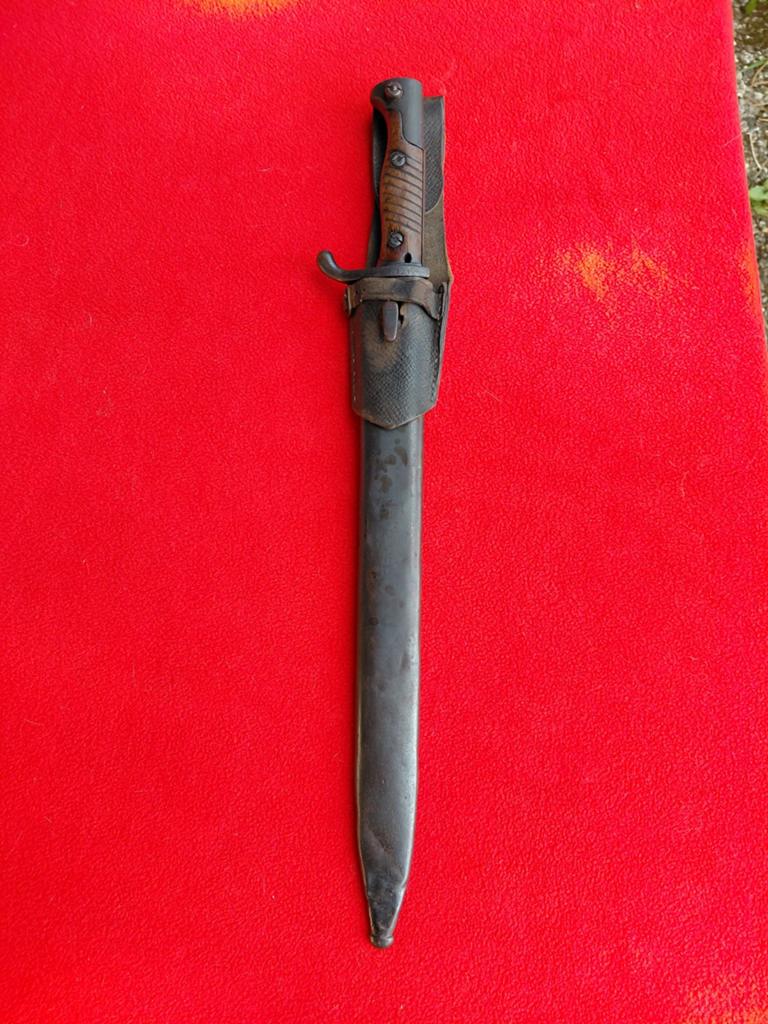 Zeldzame Duitse WO1/WO2 Bajonet - Schitterende Patina, Verzamelen, Ophalen of Verzenden, Landmacht, Duitsland, Mes of Dolk