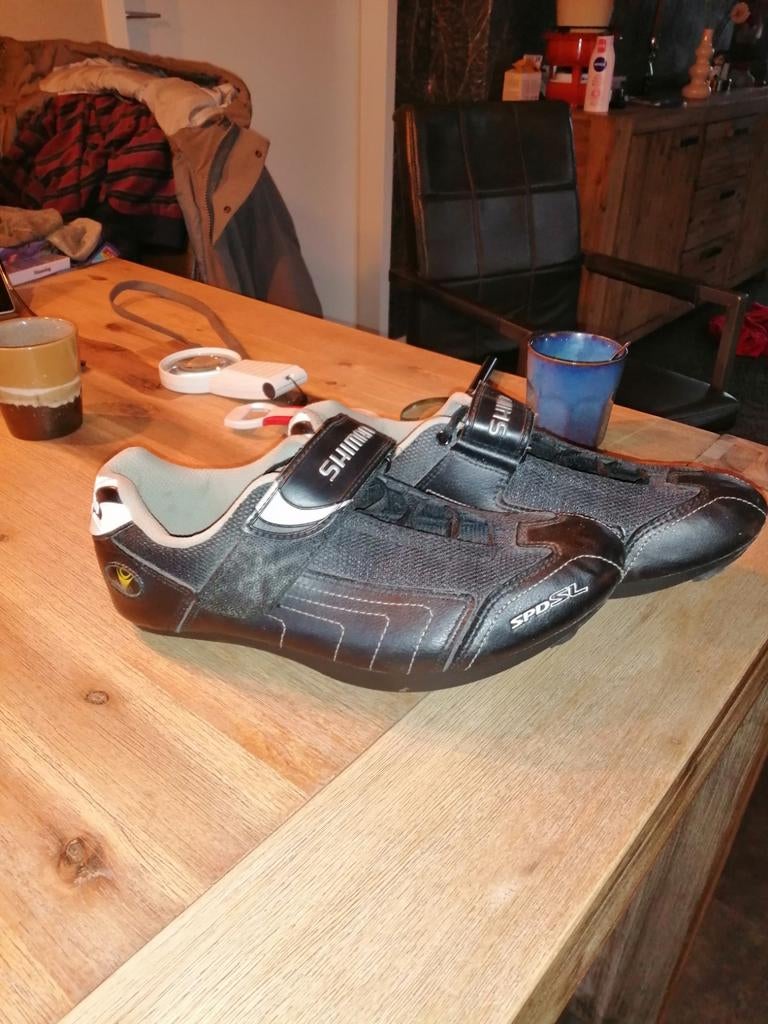 Shimano SPD-SL Schoenen Maat 44 + Look Keo Plaatjes, Sport en Fitness, Ophalen, Gebruikt, Kleding