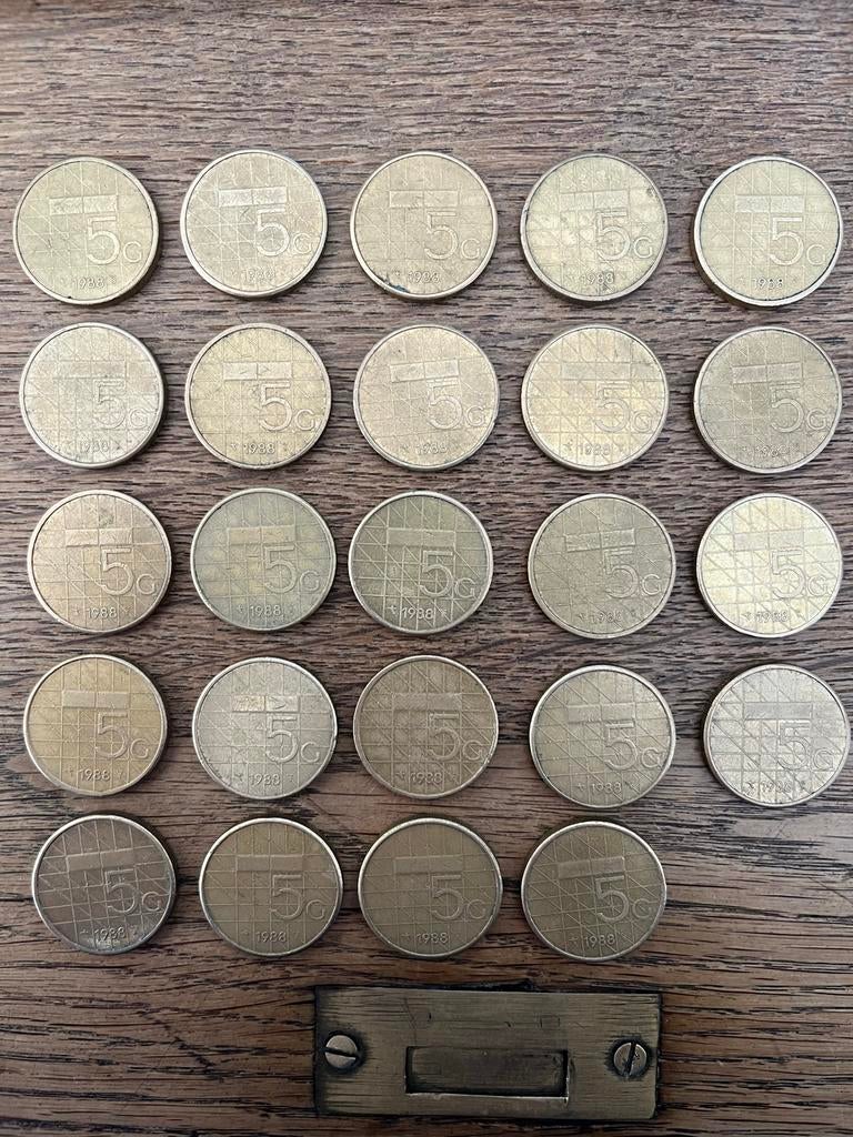 58x Nederlandse 5 gulden munt (1988, 1989, 1990, 1991), Ophalen of Verzenden, Koningin Beatrix, Overige waardes, Setje