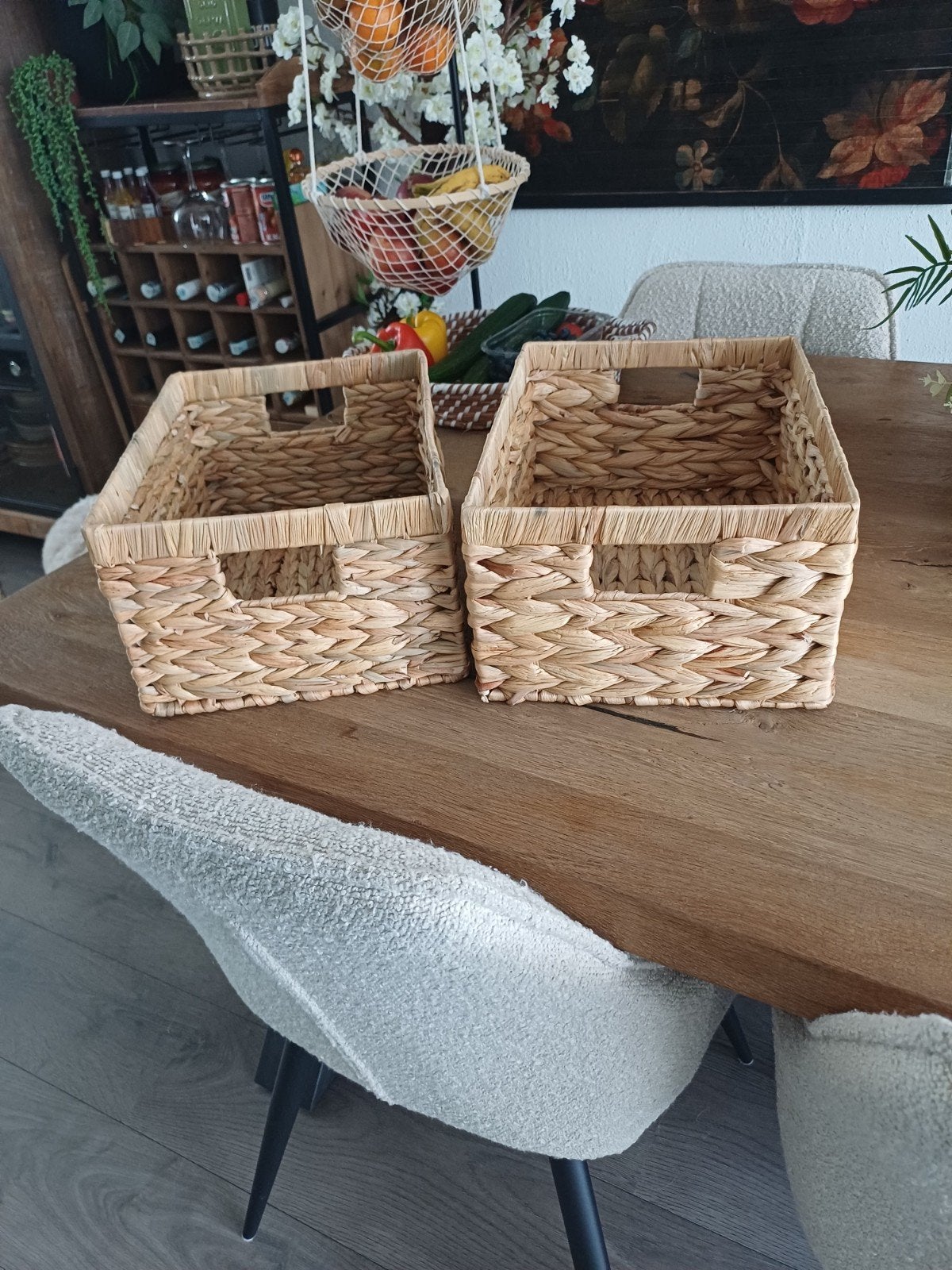 Set van 2 rieten opbergmanden, Ophalen of Verzenden, Zo goed als nieuw