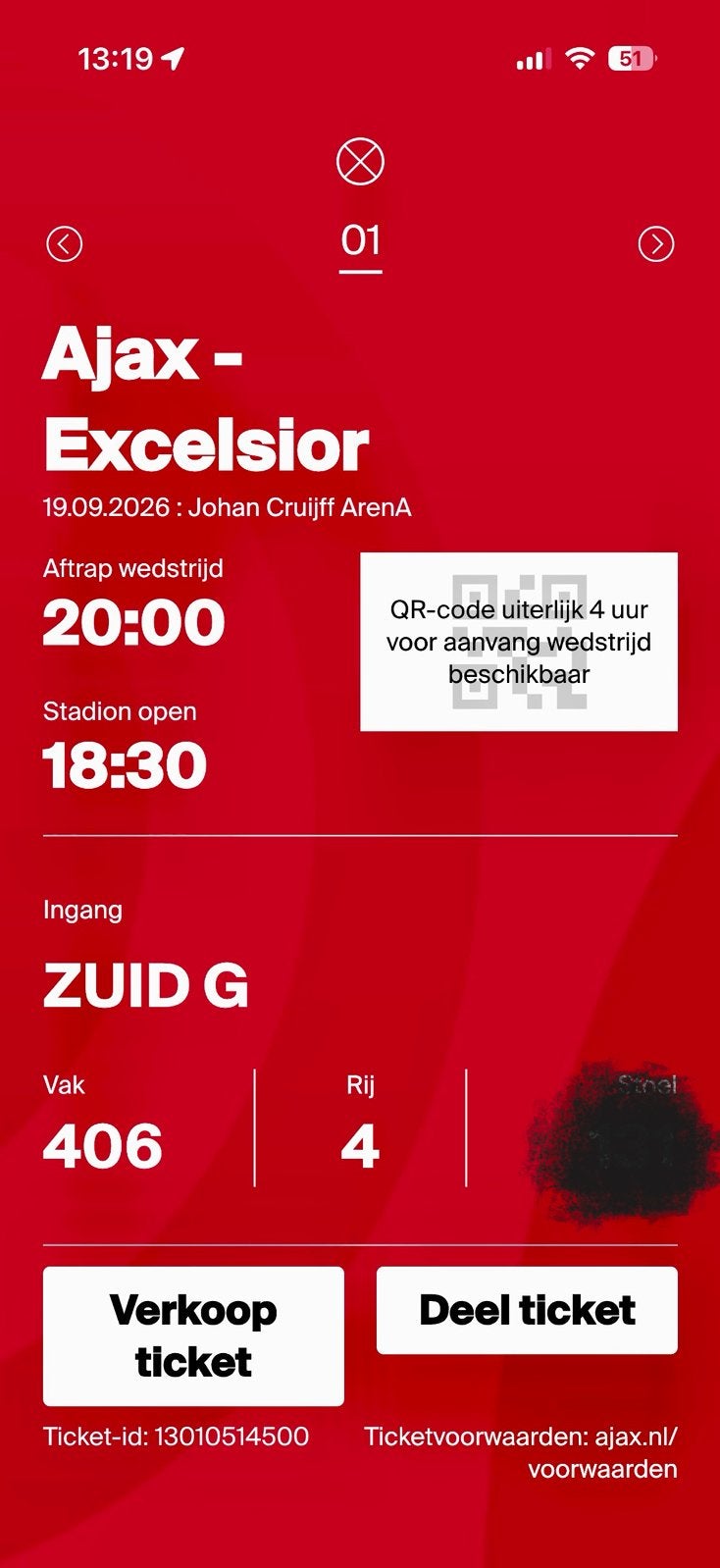 Ajax - Excelsior, Eén persoon