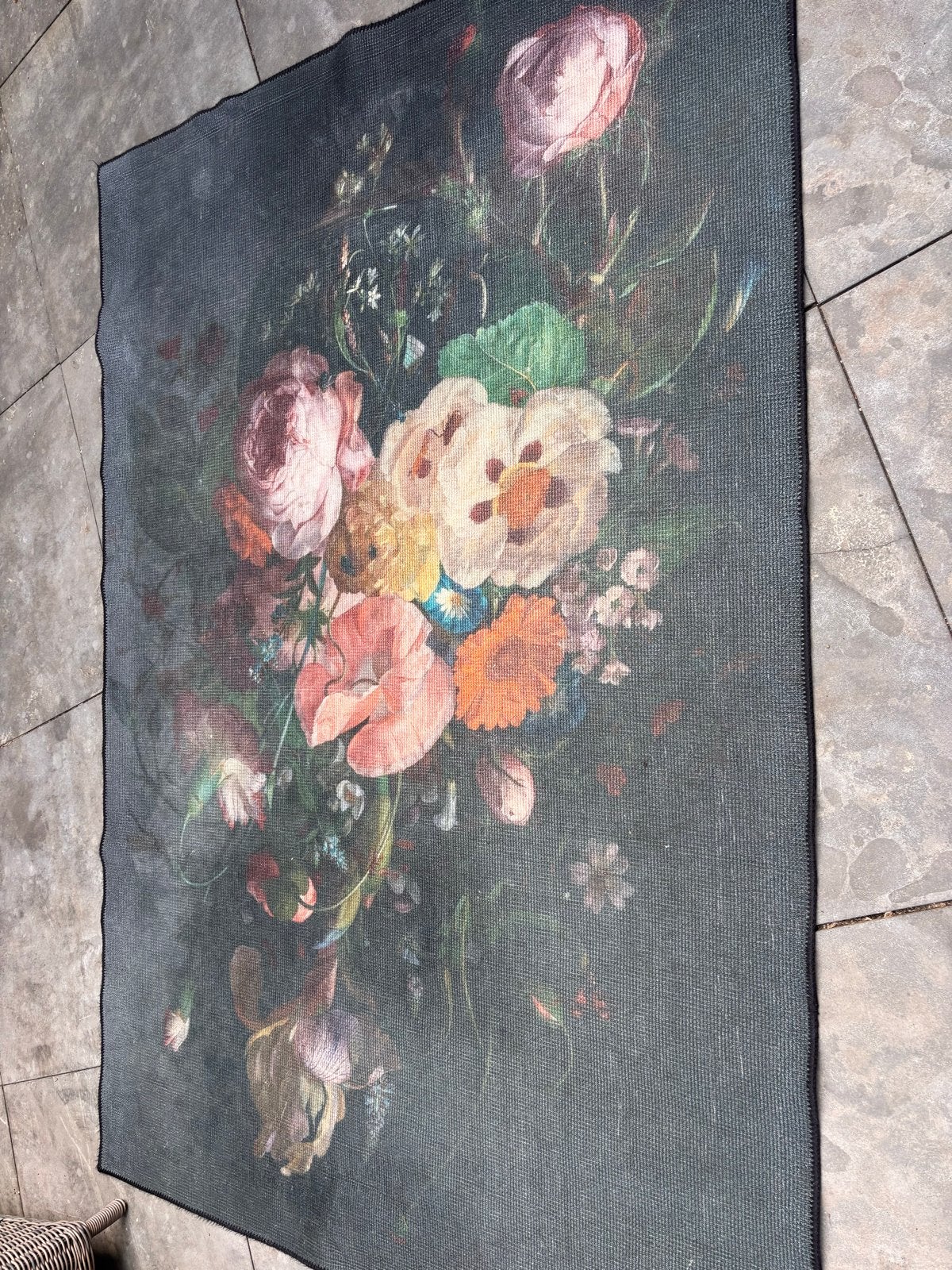 vloerkleed met bloemenprint 230x160 cm, Huis en Inrichting, Gebruikt, 100 tot 150 cm, 200 cm of meer, Ophalen of Verzenden