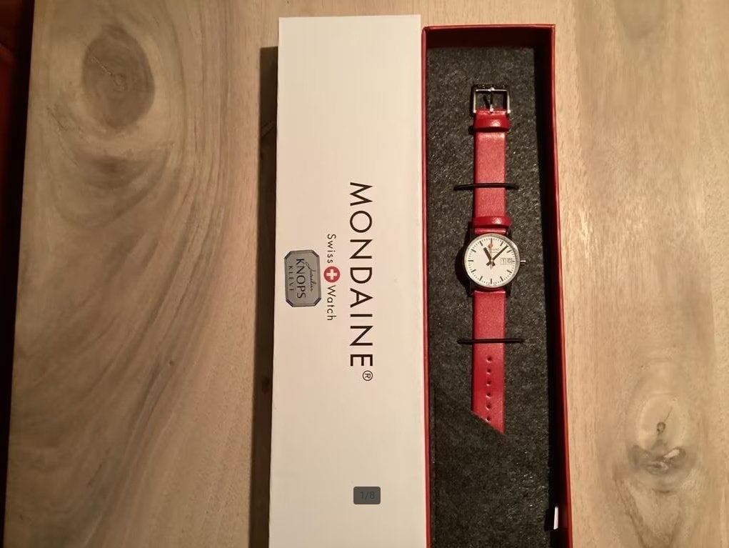 Mondaine Horloge – Zo goed als nieuw., Overige merken, Leer, Staal, Polshorloge