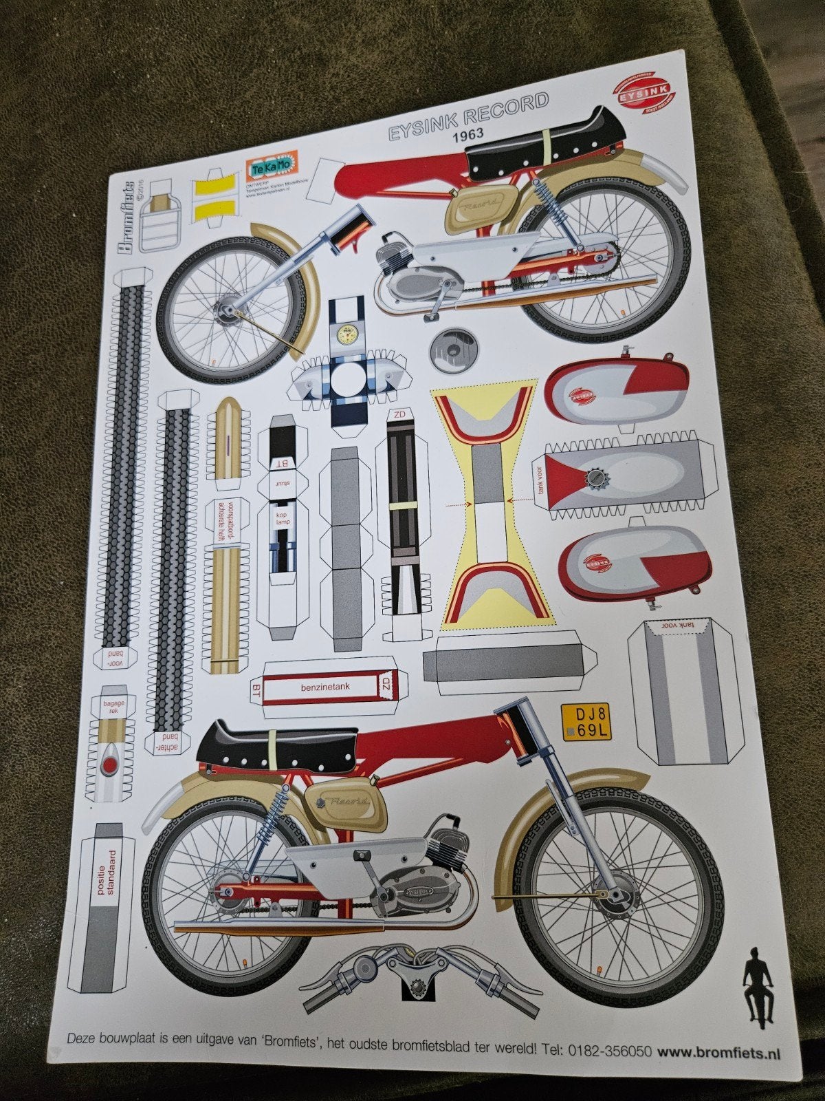 eysink record Bromfiets Bouwplaat, Overige merken, Nieuw, Ophalen of Verzenden, Groter dan 1:32