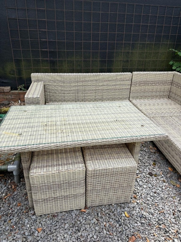 lounge dining set, Ophalen, 5 zitplaatsen, Kunststof, Gebruikt