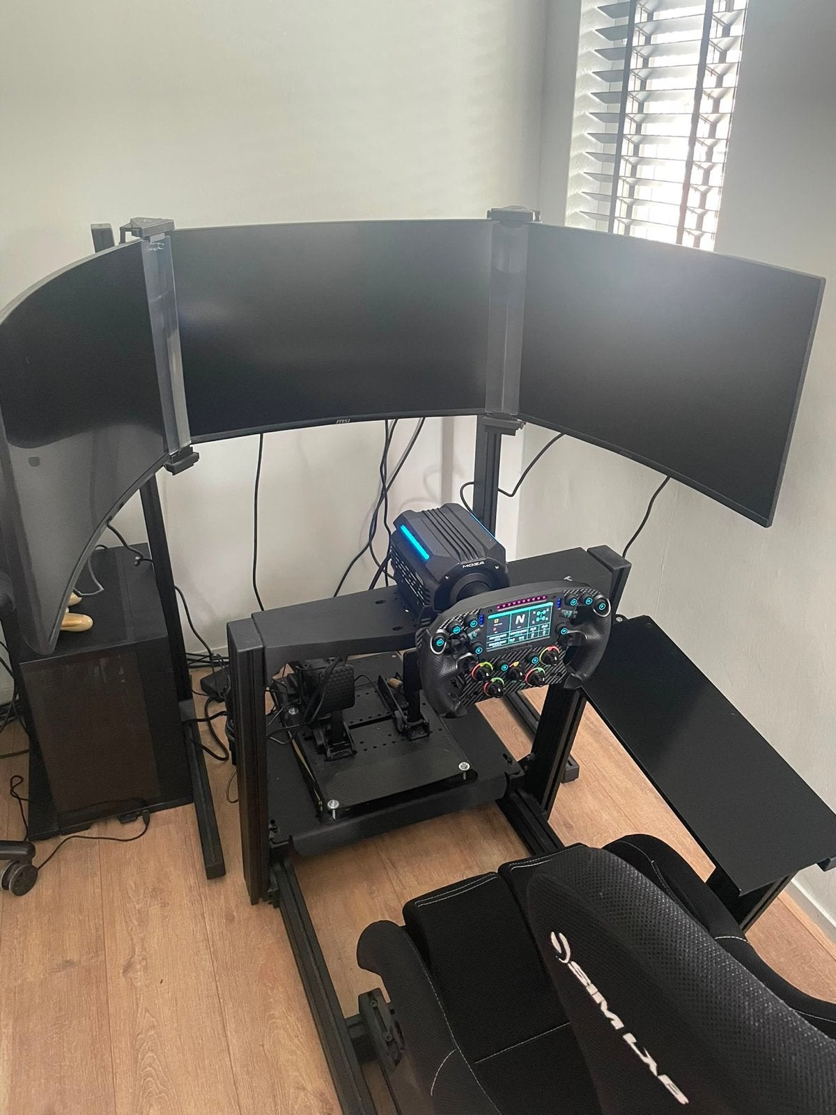 Sim-Lab GT1 PRO Cockpit met Speed 1 zwarte stoel + slider, Ophalen of Verzenden, Overige merken, Zo goed als nieuw