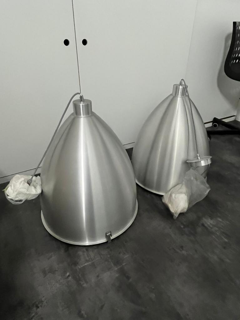 Hanglampen amuminium, Ophalen, Zo goed als nieuw, 50 tot 75 cm