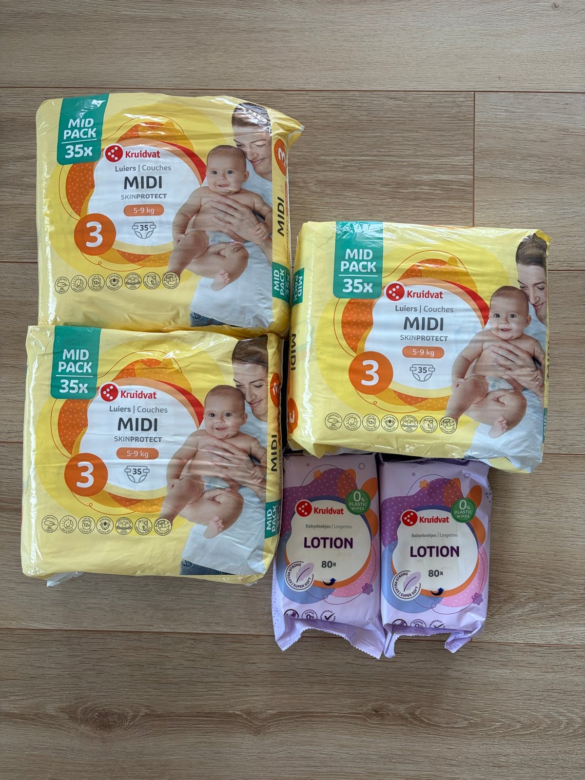 Kruidvat luiers maat 3 en billen doekjes lotion, Ophalen of Verzenden, Nieuw
