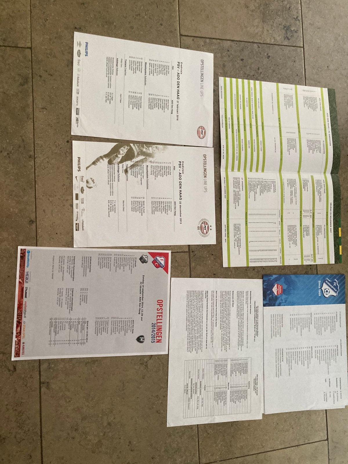 6 VERSCHILLENDE WEDSTRIJD INFO’S ADO DEN HAAG, Ophalen of Verzenden, Zo goed als nieuw, Overige binnenlandse clubs, Overige typen