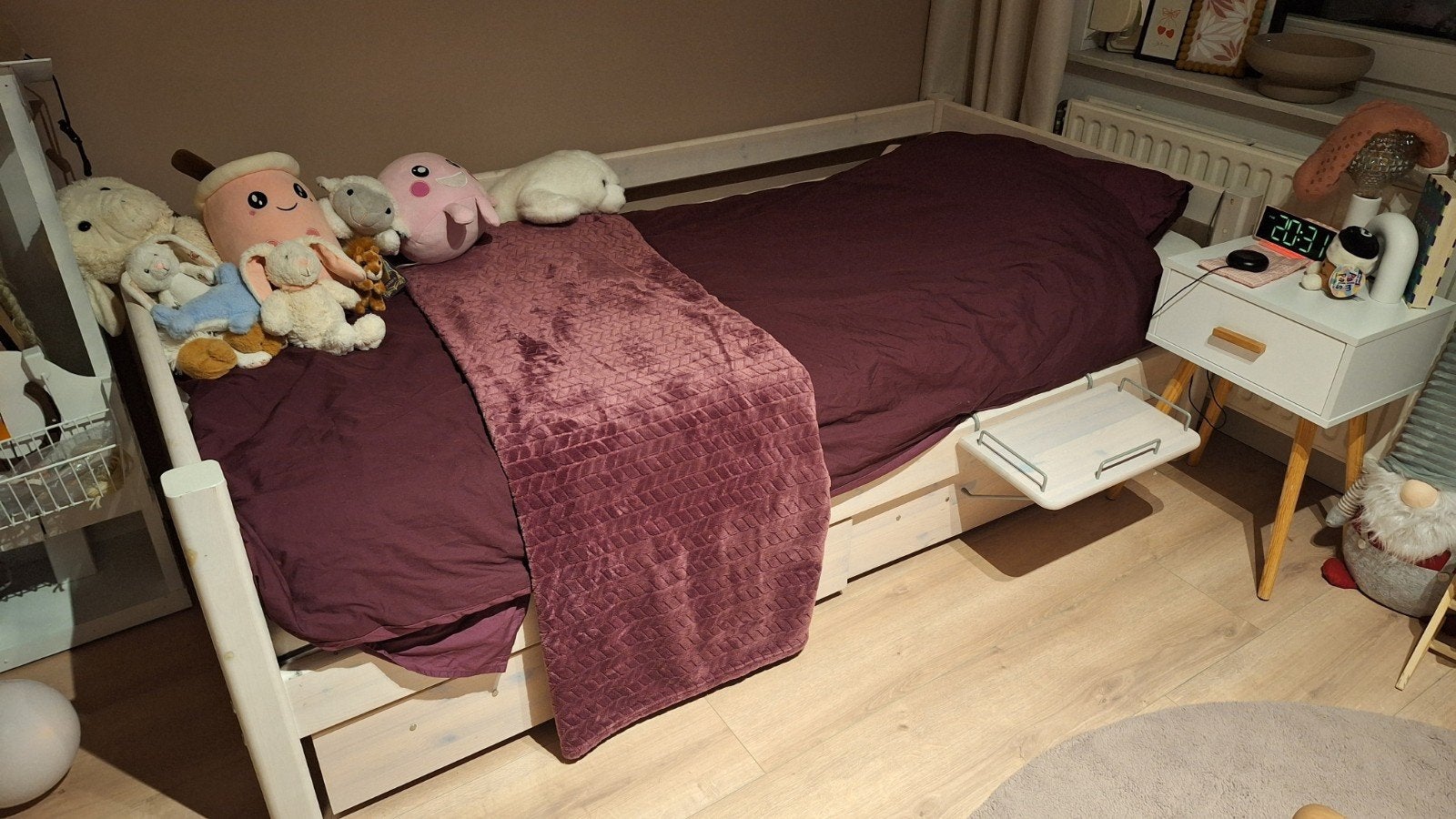 1 persoons bed met 2 losse lades en bedplankje, Ophalen, Gebruikt, 90 cm, Eenpersoons