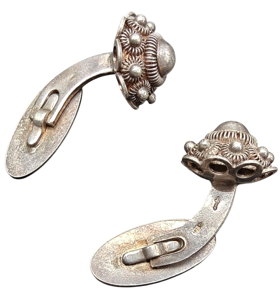 Antieke zilveren manchet knopen, Antiek en Kunst, Verzenden