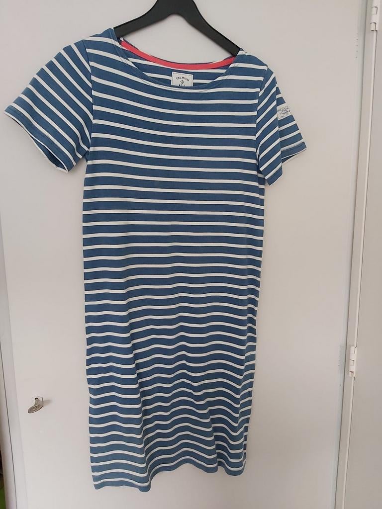 Joules katoenen zomerjurkje blauw-wit gestreept Mt 38, Maat 38/40 (M), Blauw, Joules, Ophalen of Verzenden