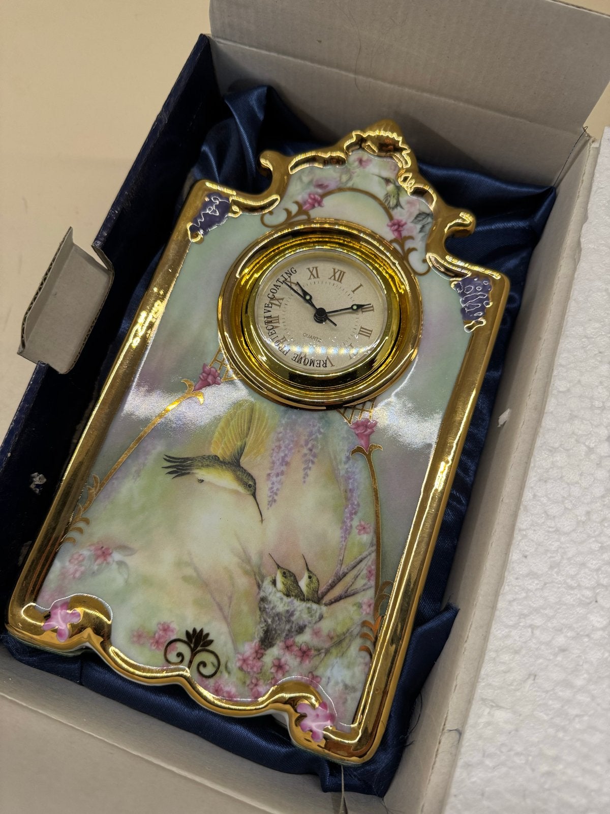 Porseleinen Kolibri Klok - Gelimiteerde Editie, Antiek en Kunst, Ophalen