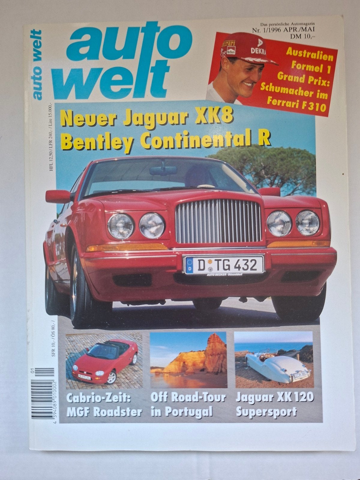 Auto Welt Magazine - Nr. 1/1996 - Jaguar XK8, Bentley, Ophalen of Verzenden, Zo goed als nieuw