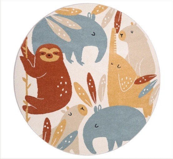 Kindervloerkleed Jungle Zomer Rond Nattiot, Nattiot, Nieuw, Ophalen of Verzenden, Contact@nattiot.fr