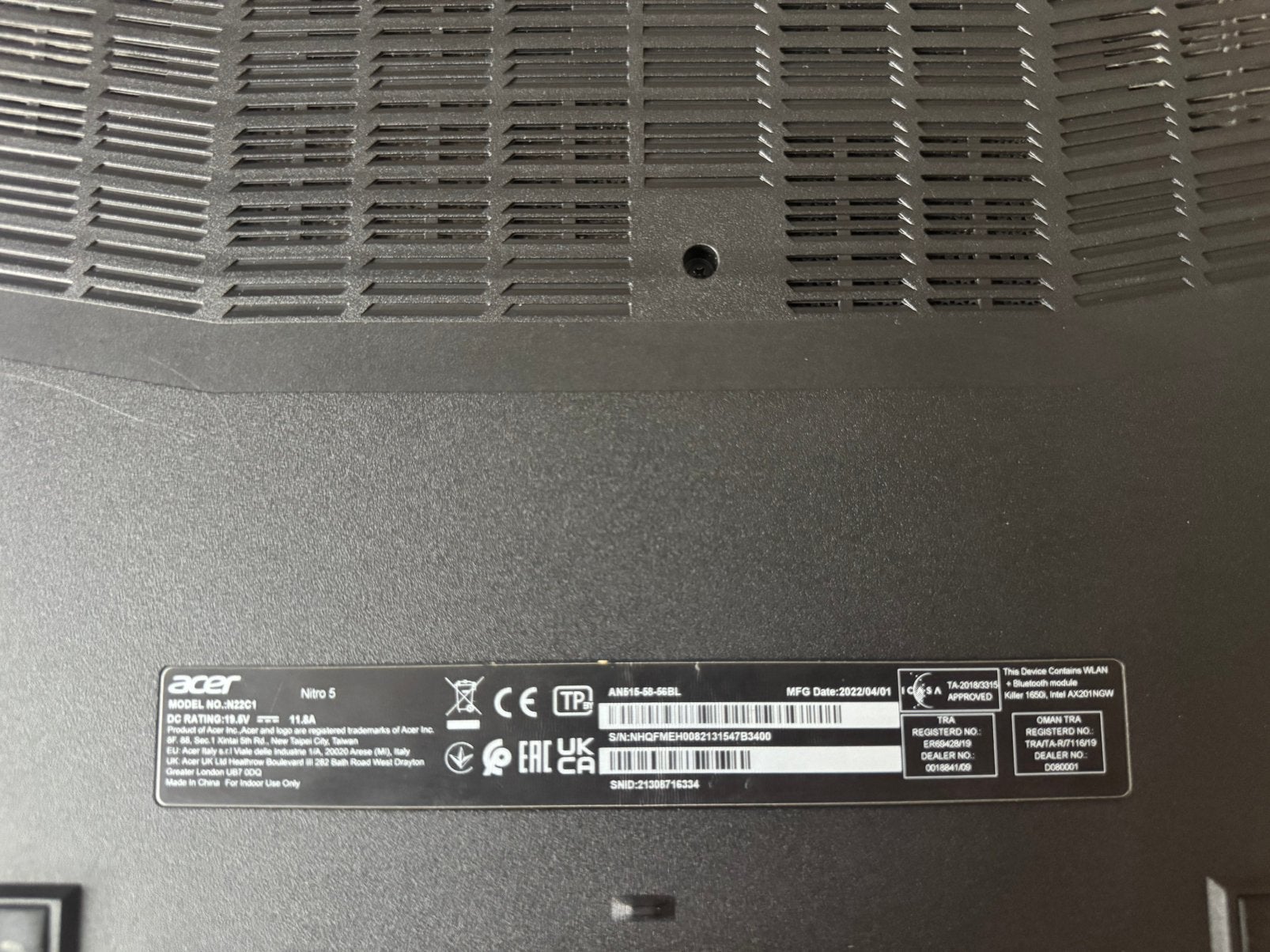 Acer nitro5, Ophalen, Zo goed als nieuw, 15 inch, 2 tot 3 Ghz
