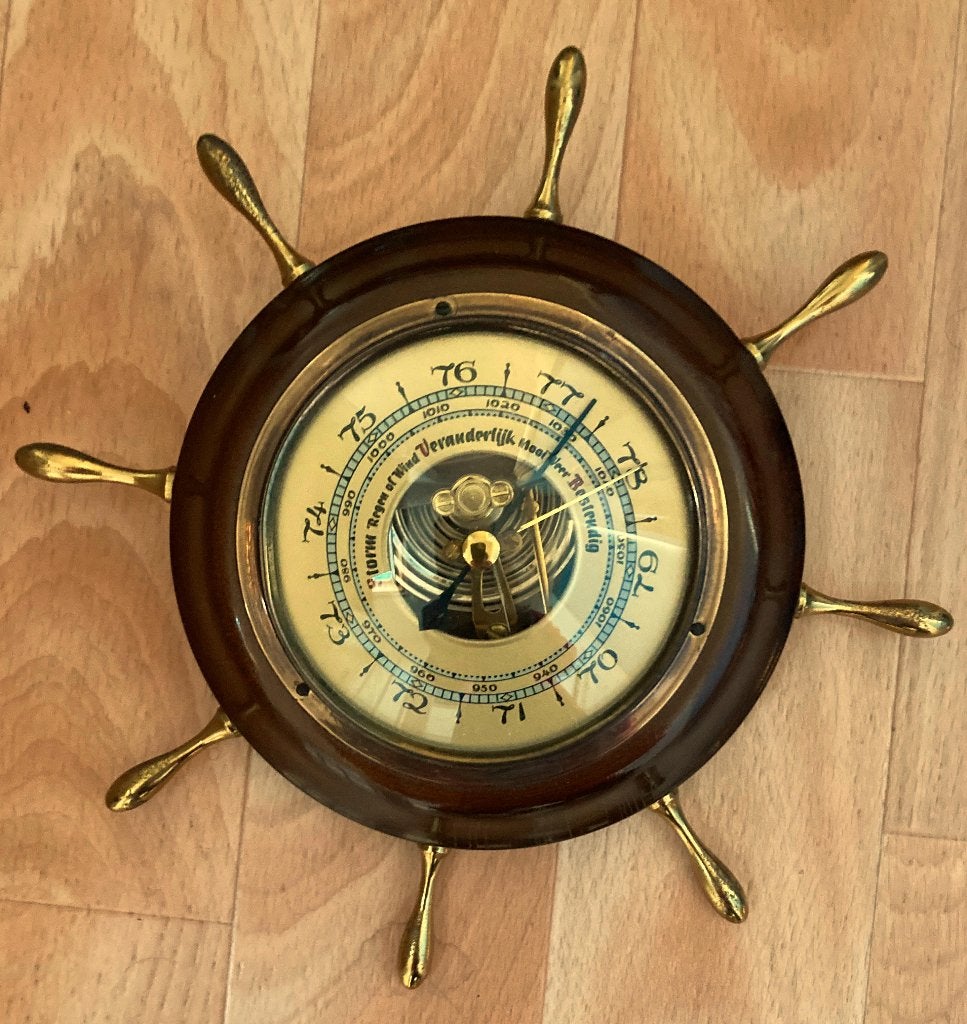 Barometer in de vorm van een scheepsroer, Verzamelen, Ophalen of Verzenden, Zo goed als nieuw, Gebruiksvoorwerp