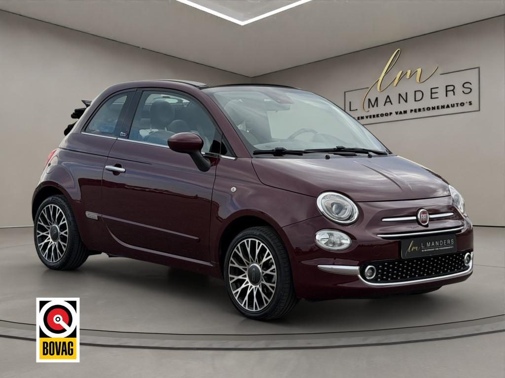 Fiat 500C 1.2 Star 2019 BORDEAUX | Cabrio | Apple CarPlay |, Auto's, Fiat, Gebruikt, Cabriolet, Leder en Stof, Origineel Nederlands