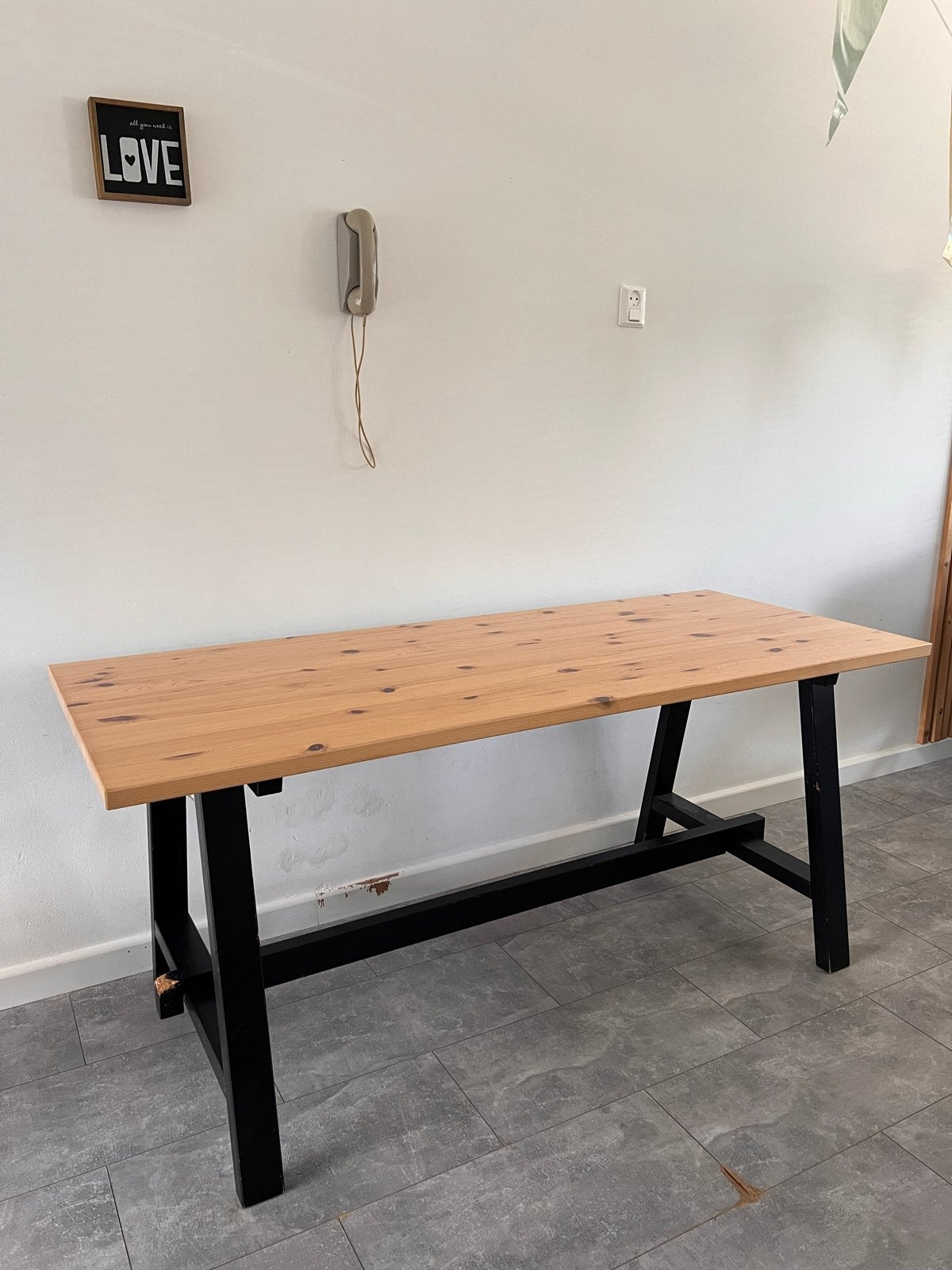 Gratis IKEA tafel met gebruikssporen (170x70x74cm), Huis en Inrichting, Tafels | Eettafels, Ophalen, Gebruikt, 50 tot 100 cm, 150 tot 200 cm