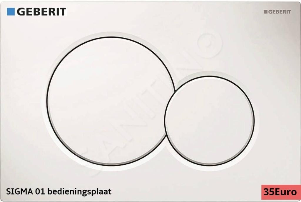 Geberit Sigma 01 Bedieningspaneel - Wit, Ophalen of Verzenden, Nieuw, Toilet
