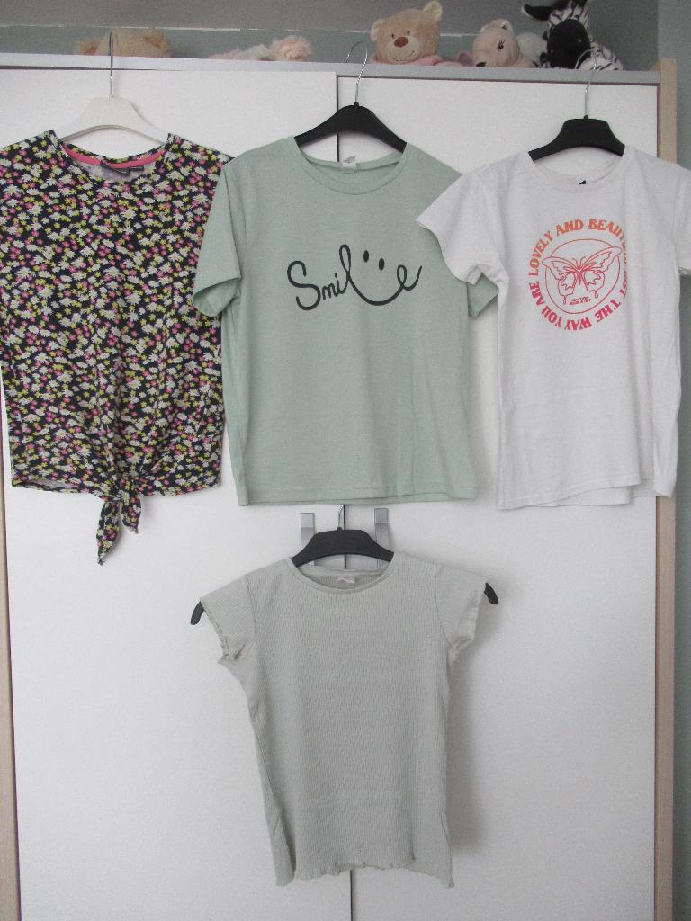 Kledingpakket t- shirts zomer meisje 146/152, Ophalen of Verzenden, Gebruikt, Maat 146
