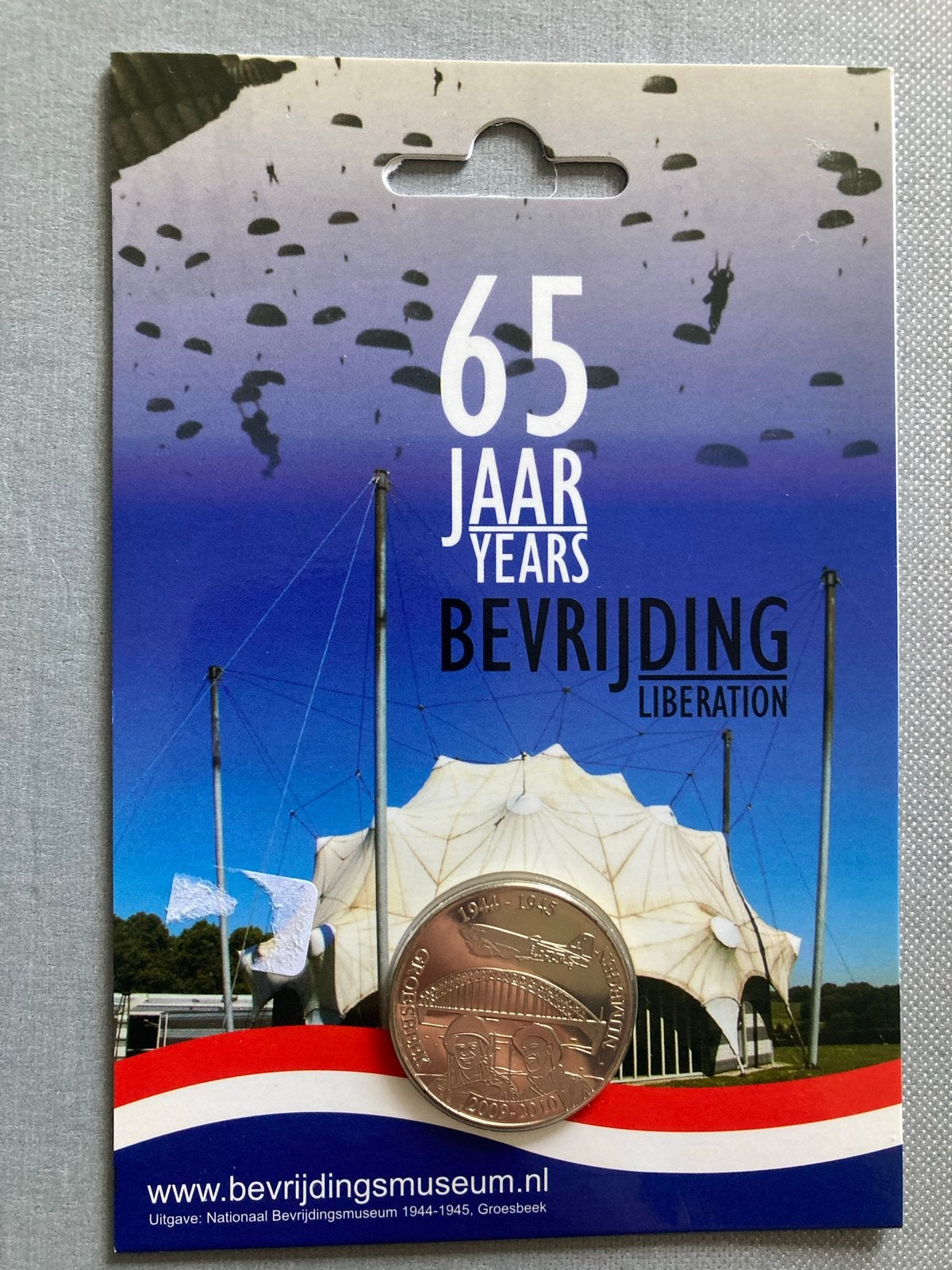 Bevrijdingsmunt 65 Jaar Bevrijding 1944-1945 Groesbeek, Ophalen of Verzenden, Koningin Beatrix, Overige waardes, Losse munt