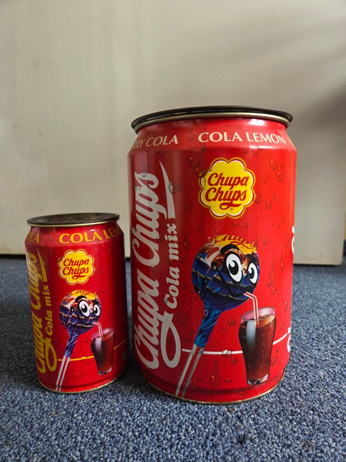 Vintage Chupa Chups blikjes uit de jaren '90 - Cola Mix, Verzamelen, Blikken, Ophalen of Verzenden, Gebruikt, Overige