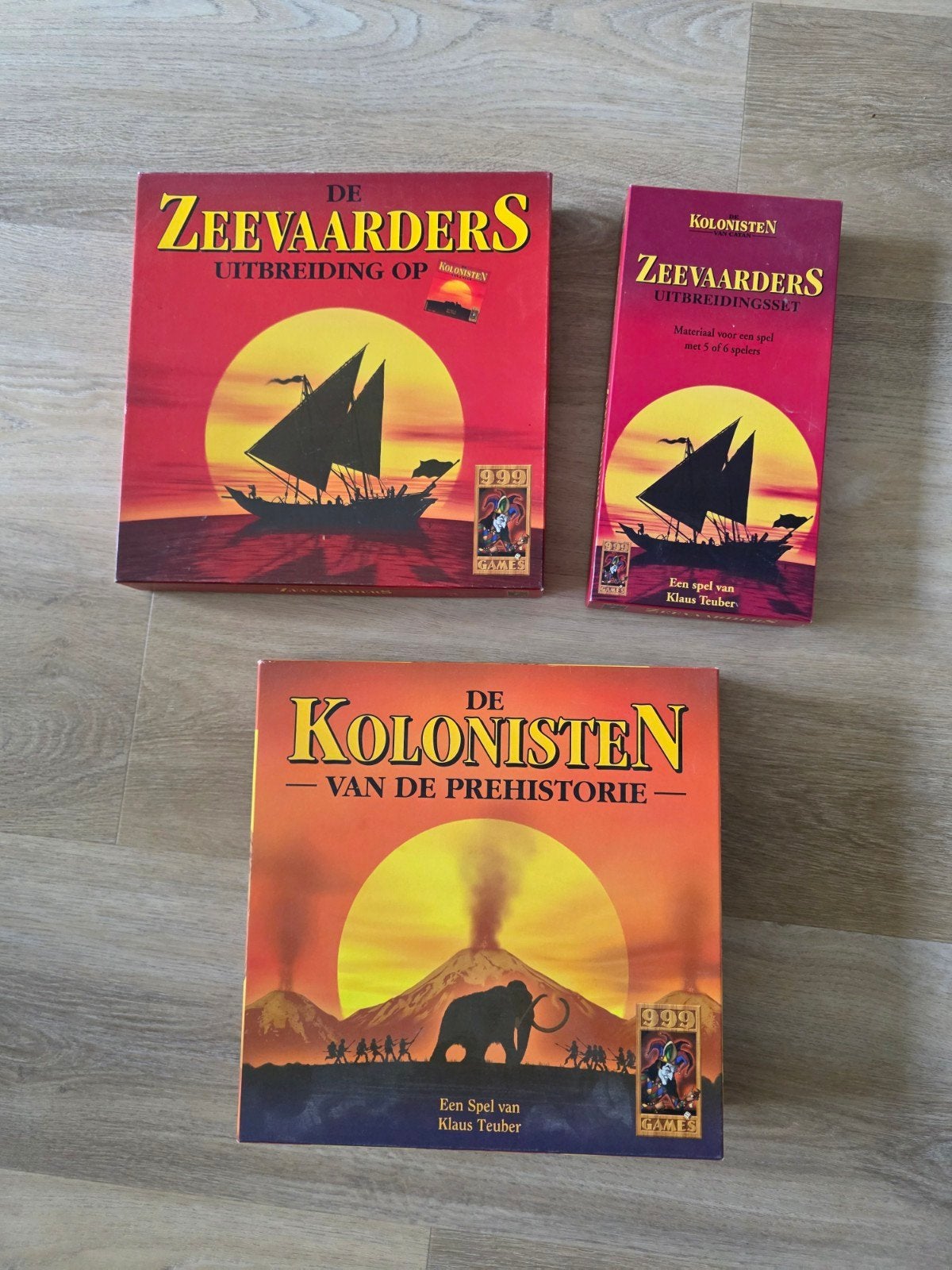 Catan Zeevaarders + 5 6 spelers hout+ Kolonisten Prehistorie, Drie of vier spelers, Ophalen of Verzenden, Zo goed als nieuw, 999 Games