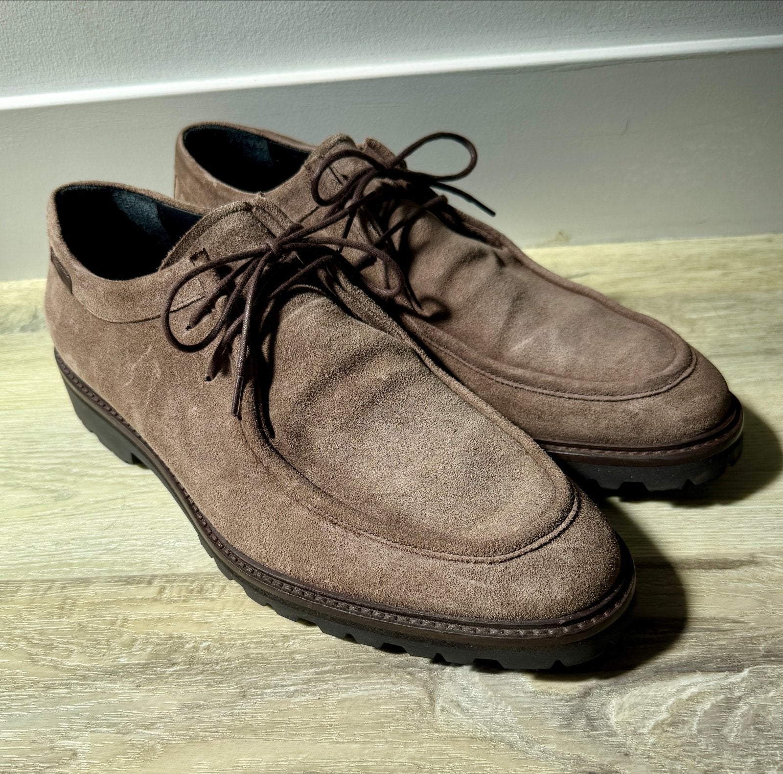 Floris van Bommel suède veterschoenen Taupe - Maat 10,5G, Bruin, Ophalen of Verzenden, Zo goed als nieuw, Veterschoenen
