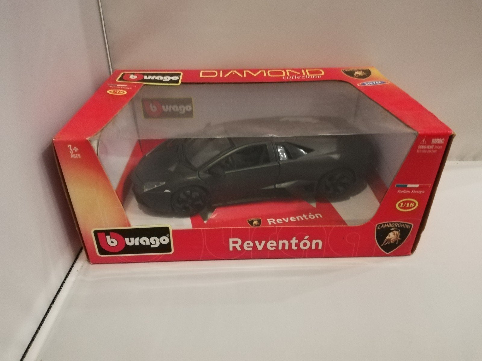 Lamborghini Reventon BBurago 1:18 Grijs, Ophalen of Verzenden, Zo goed als nieuw, Bburago