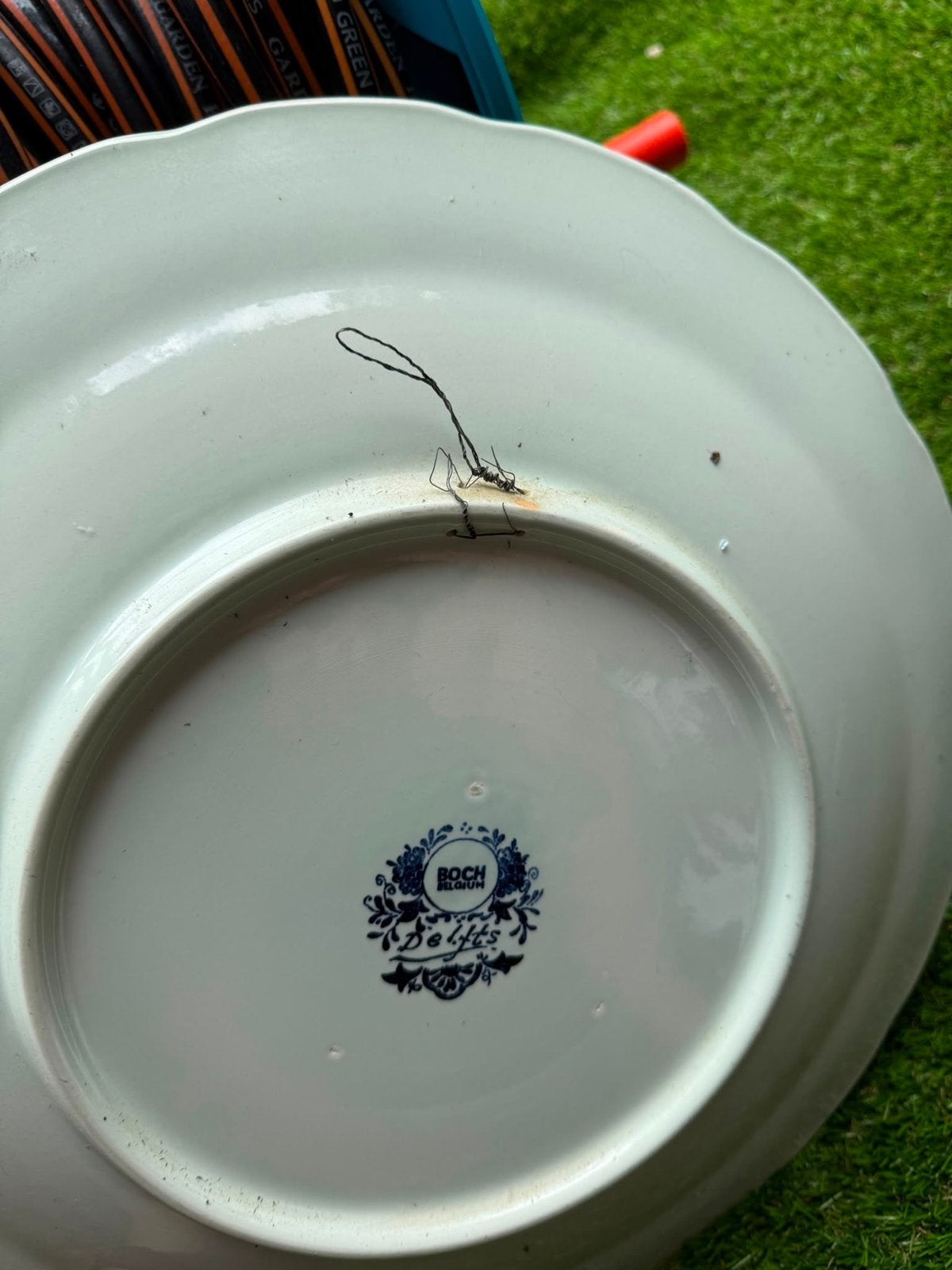 Set van 2 Boch Delfts blauwe decoratieve borden, Ophalen of Verzenden